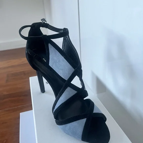 Zara Black and Blue Strappy Heels - Picture 5 of 8